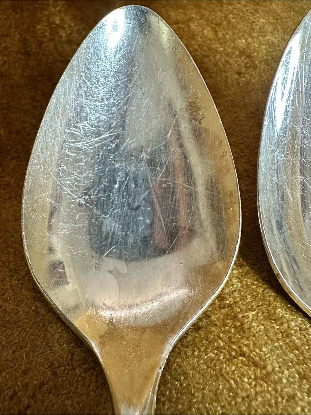 Vintage 60s Oneida Community Flight Serving Spoons Pair - Silver Plated